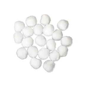 Dekorative Pompons 2 cm weiß - Set 20 Stk